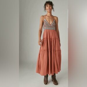 Lucky Brand Crochet Trim Maxi Dress
